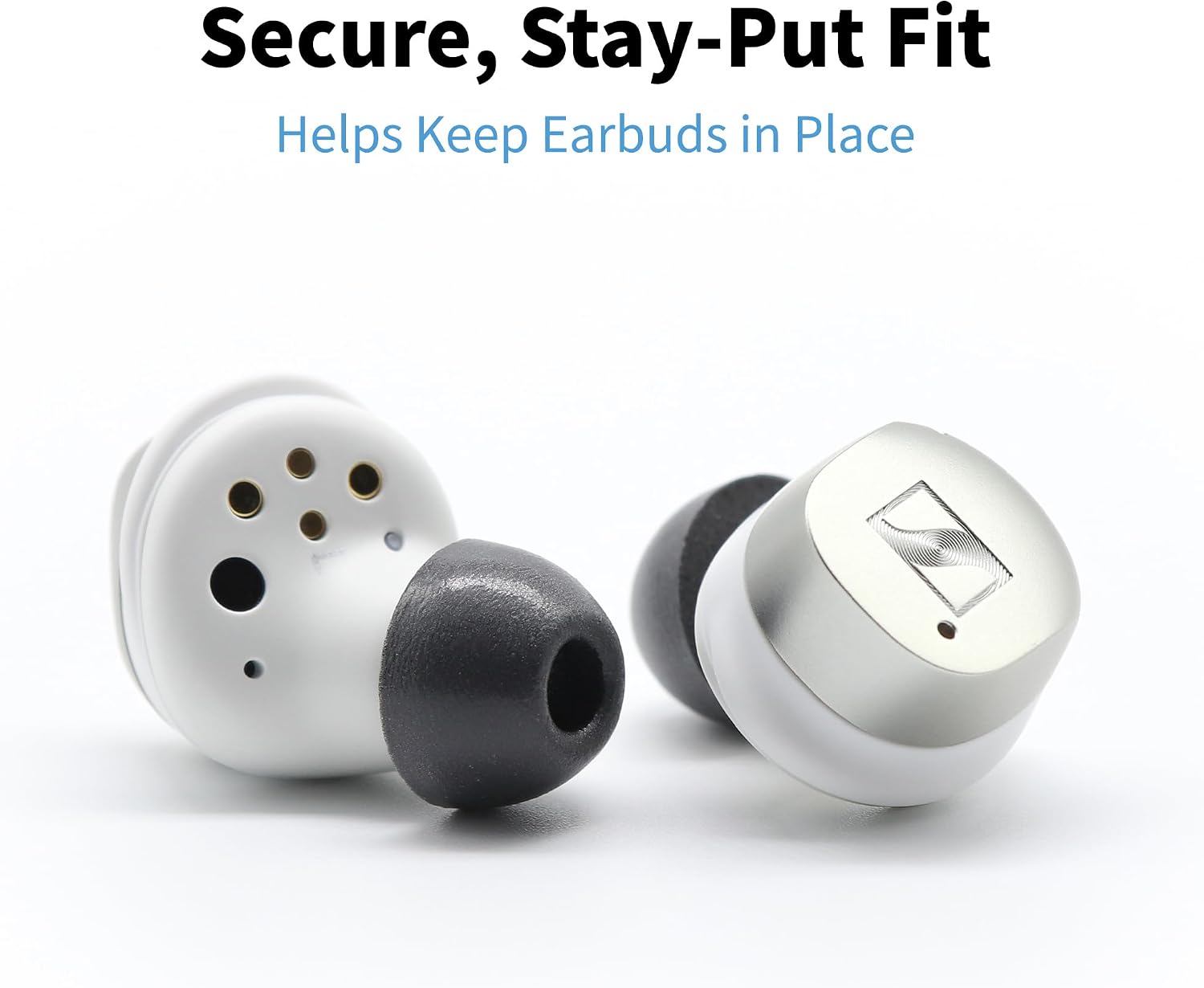Comply TrueGrip MAX | Premium Memory Foam Replacement Earbud Tips for Sennheiser Momentum 3, 4, ACCENTUM | Enhanced Comfort, Secure Fit, Superior Noise Isolation | Black, (S/M/L) (3 Pairs)