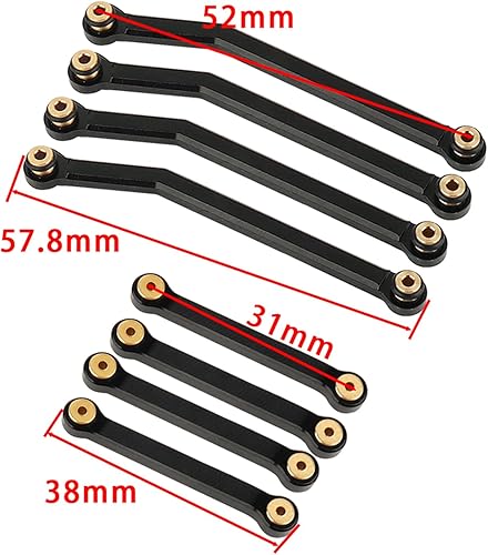 Miniatura 4 de RZXYLRC Juego de varillas de eslabones de cuerpo de chasis de aleación de aluminio CNC de alta liquidación para Axial AX24 XC-1 124 RC Crawler