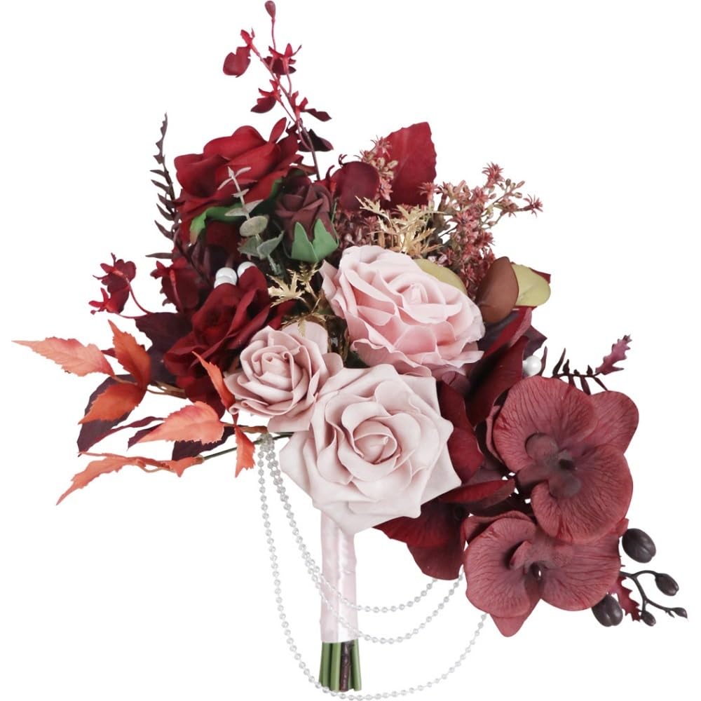 HUFFA Hand-written Flower Simulation Rose for Wedding Bride Decoration