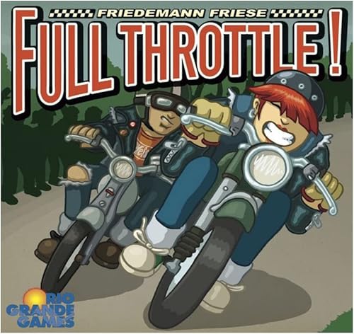 Rio Grande Games: Full Throttle - Juego de mesa de redacción de cartas de carreras de ciclomotor, 2 a 6 jugadores, edades de 14 años, 30-60 minutos,