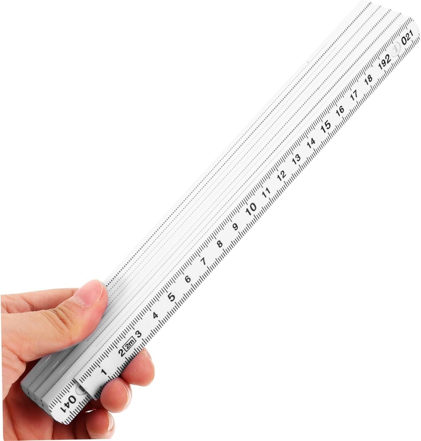Set di 2 righelli pieghevoli, strumento di misurazione portatile, lungo 2 metri, in plastica, per misurazioni accurate, design compatto per una facile conservazione