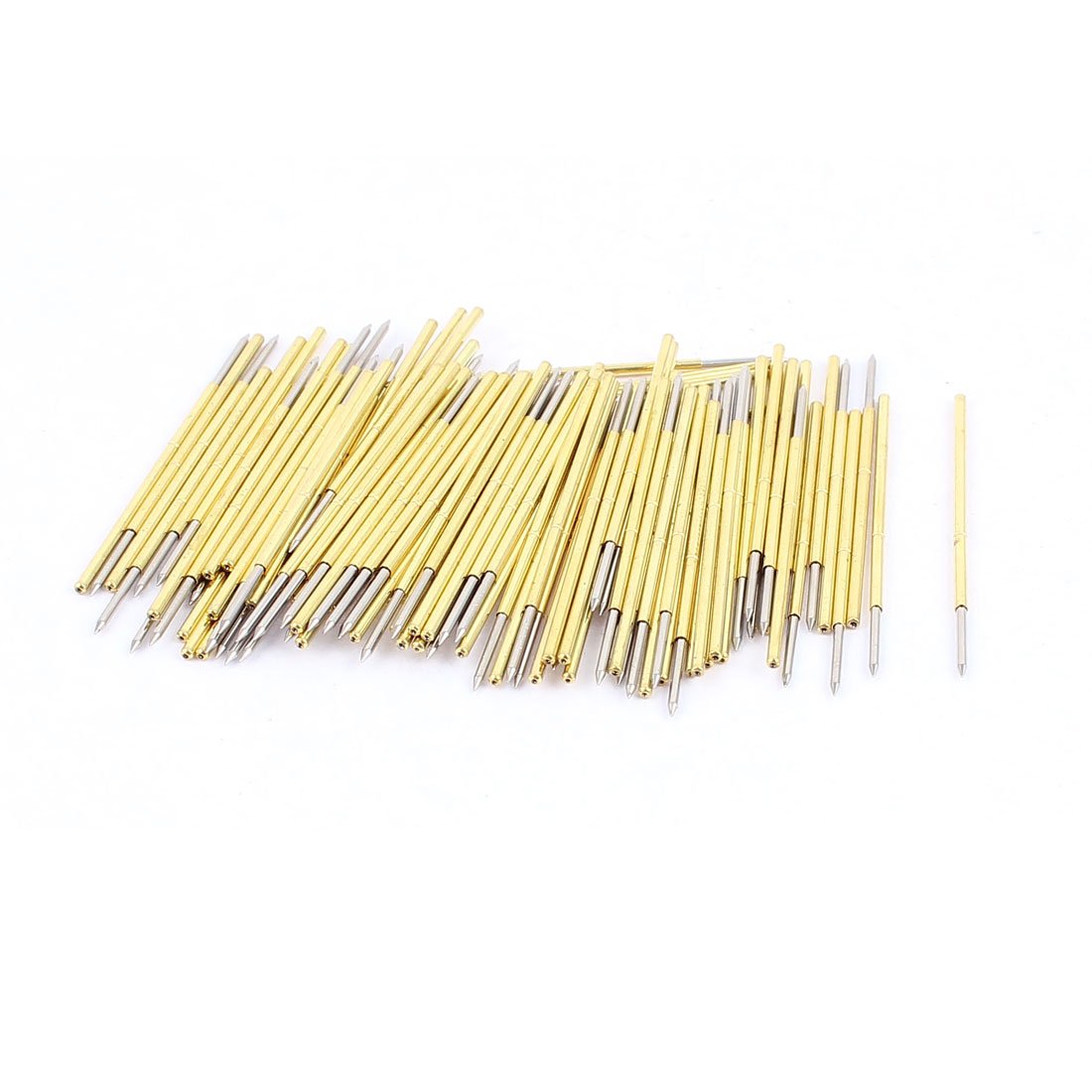Uxcell Gold Tone, Silver Tone Sourcingmap 98Pcs Pl75-B1 0.76Mm Dia. Spring Loaded Contact Testing Test Probe Pin