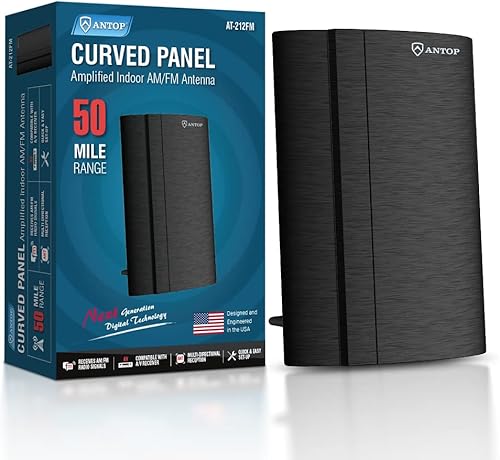 Miniatura 6 de ANTOP ANTENNA Antena de radio amplificada, antena AMFM interior para uso en el receptor estéreo en el hogar (7545860580)