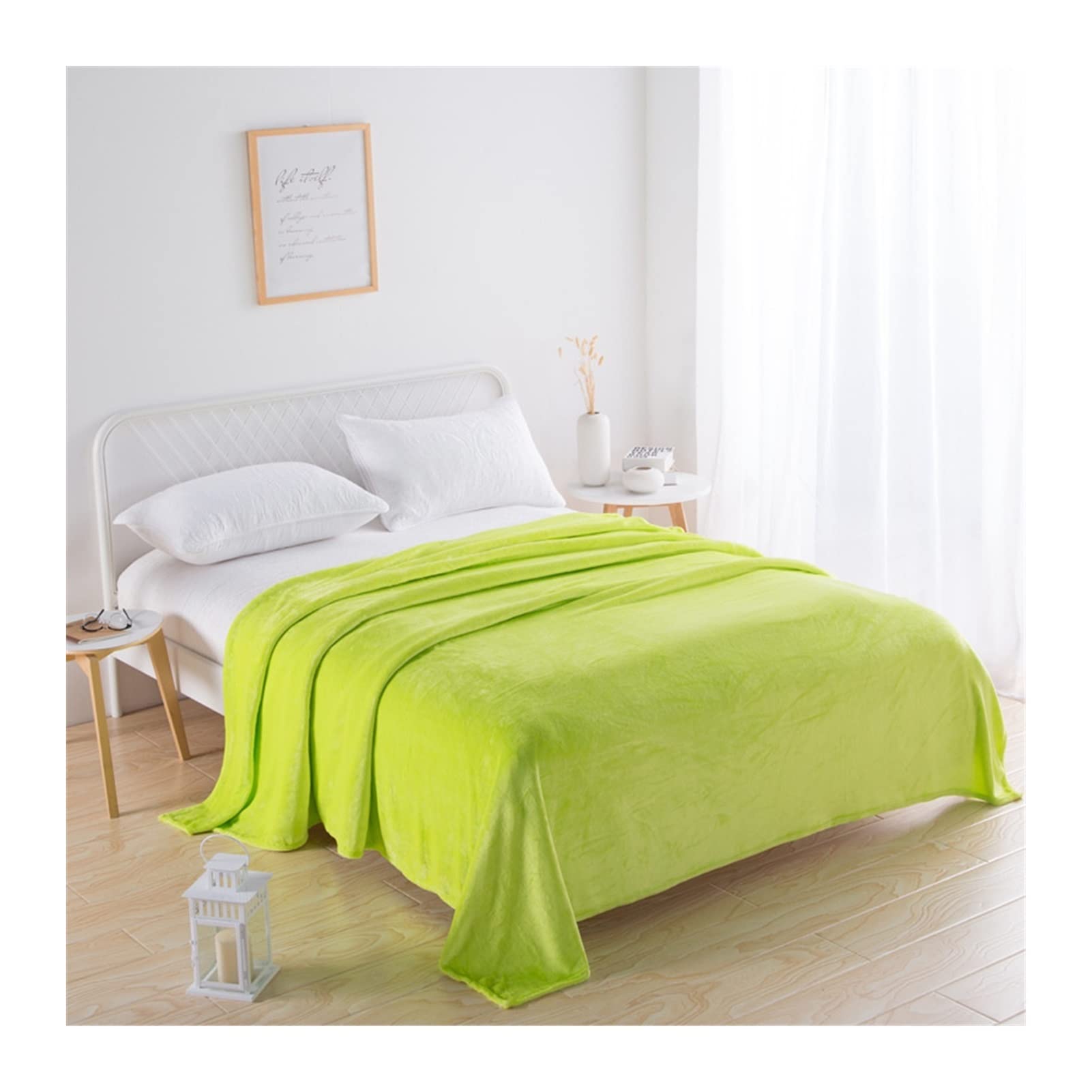 EBzvblxm Cooling Blanket for Summer, Cooling Winter Plaid Blanket Multicolor Multiple Sizes(Green,150x200cm)