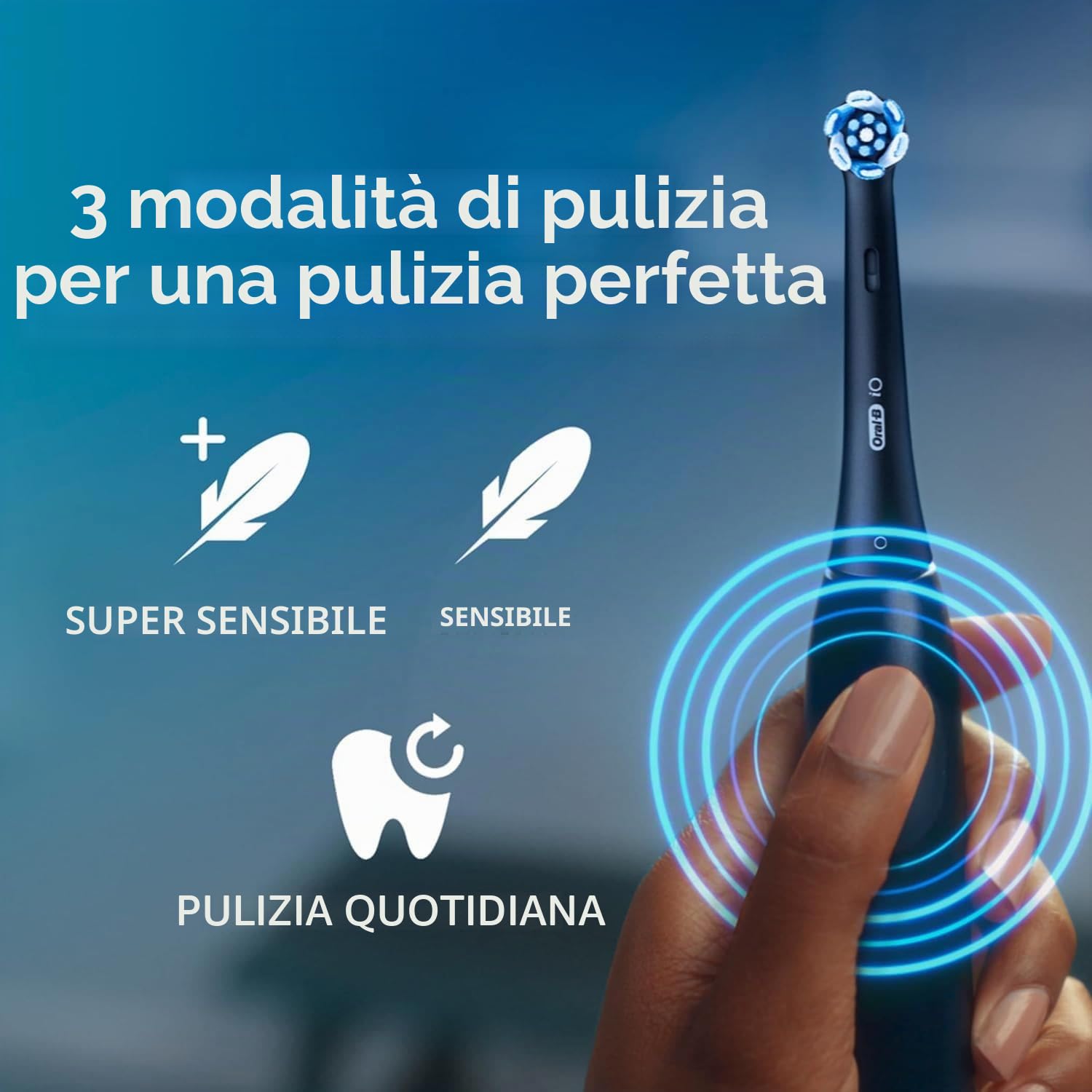 Oral-B iO Series 2 Spazzolino Elettrico Spazzolino Elettrico, 1 Testina, 3 Modalità di Pulizia Dentifica, Tecnologia Magnetica, Custodia da Viaggio, Progettata da Braun, Night Black