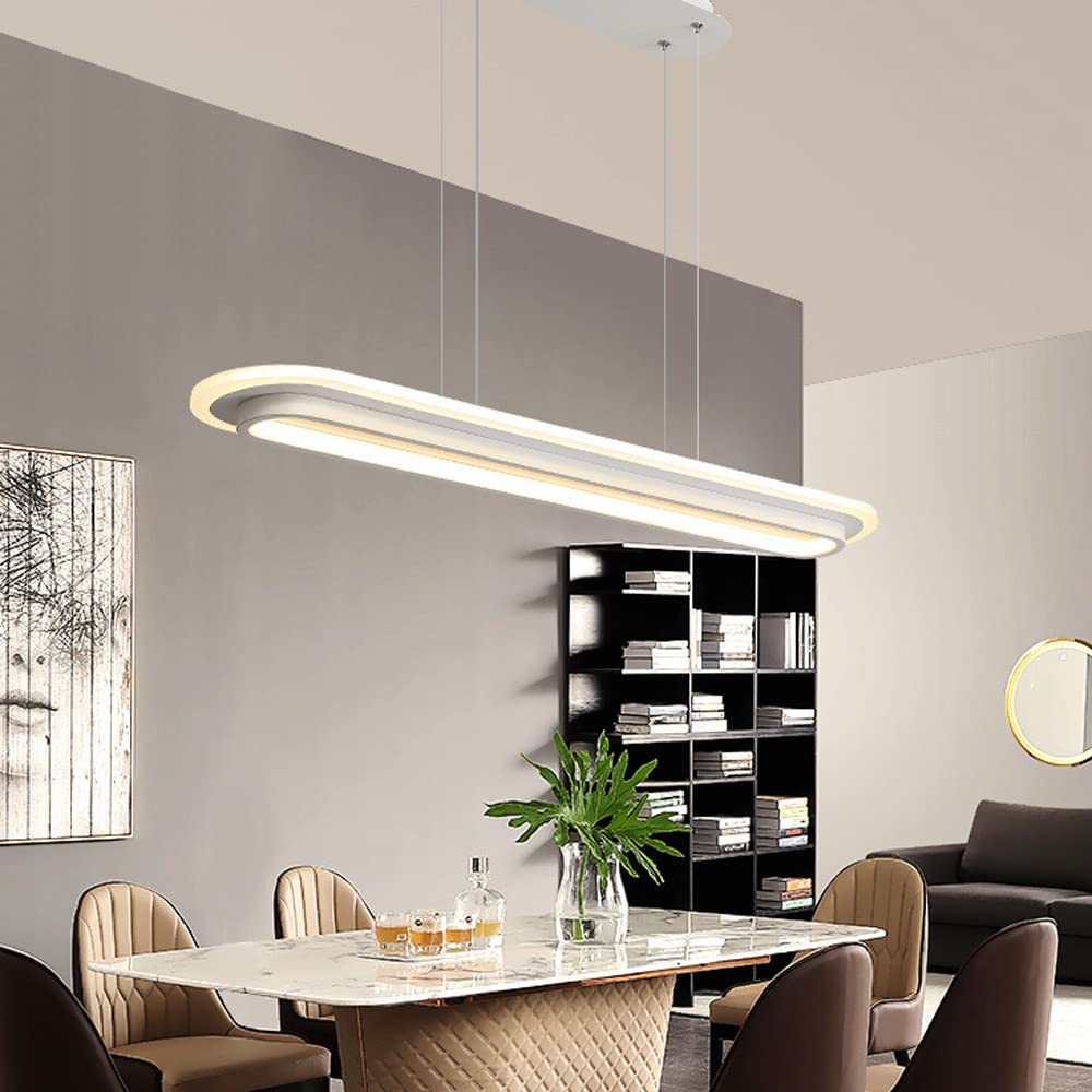 Lustre LED Suspension Ovale Luminaire Suspendu Salle à Manger Mod