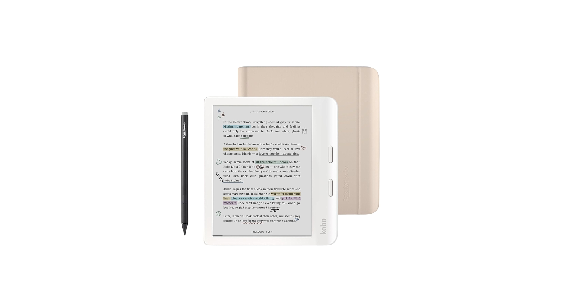 Kobo Libra Colour ホワイト 32GB　カバー付き　ペン付き Amazon.co.jp: Kobo Libra Colour （ホワイト） / カラー対応