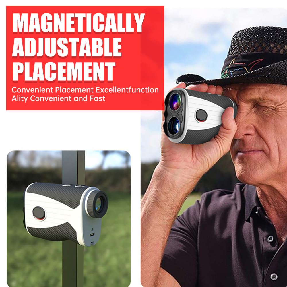 Telemetro da golf con ingrandimento 7x, telemetro laser da 1200 metri con compensazione della pendenza, vibrazione Flag-Lock e batteria ricaricabile, ideale per golfisti, caccia e attività all'aperto