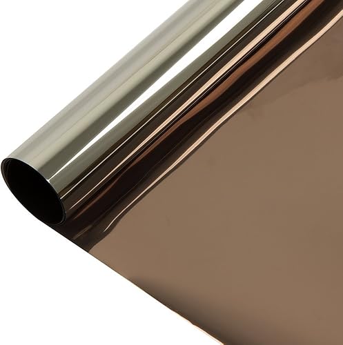 HOHOFILM Película de ventana de bronce plateado de 60 x 40 pulgadas, visión unidireccional, protección de privacidad, tinte de vidrio residencial,