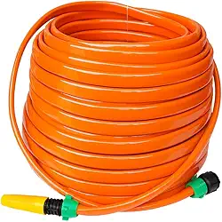 Mangueira de Jardim Flat Reforçada 10 a 50 Metros - Kit Completo com Esguicho, Ideal para Lavadora de Alta Pressão e Irrigação(30 Metros)