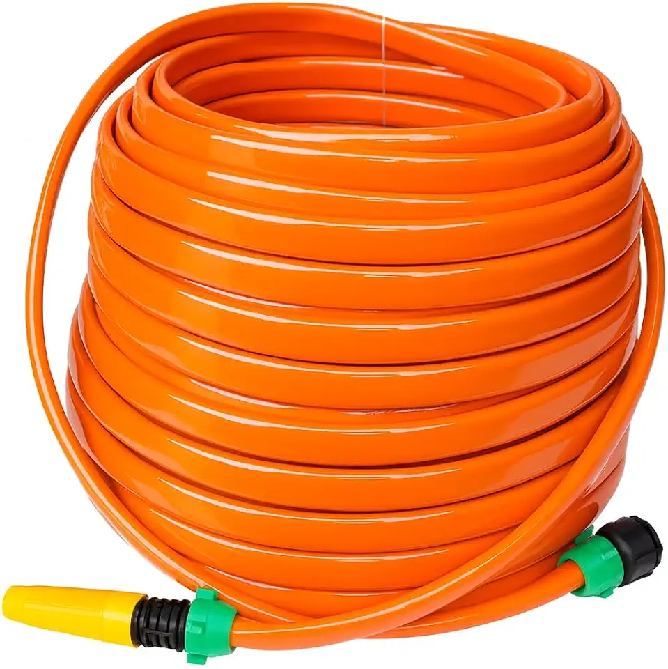 Mangueira de Jardim Flat Reforçada 10 a 50 Metros - Kit Completo com Esguicho, Ideal para Lavadora de Alta Pressão e Irrigação(30 Metros)