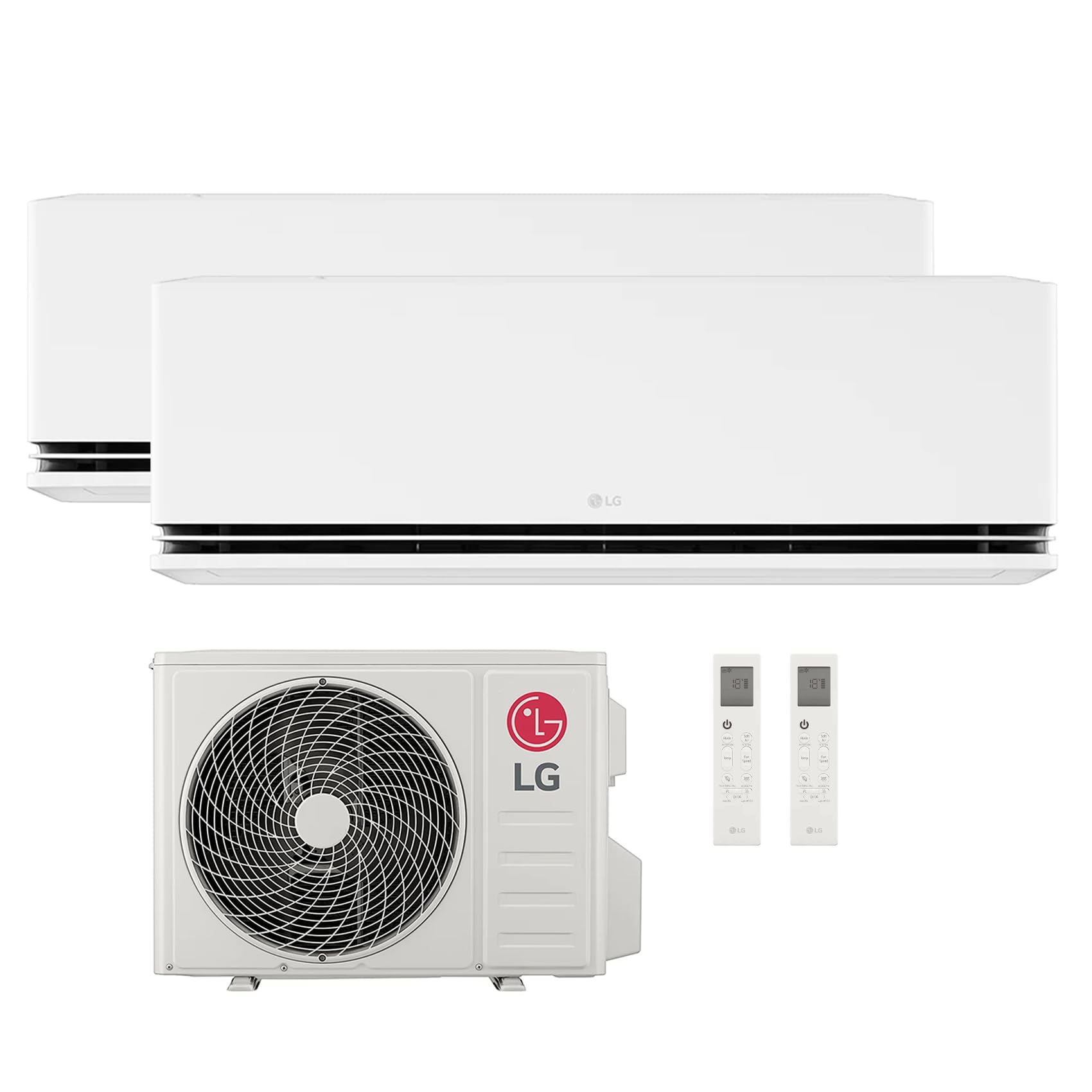 LG Climatiseur Bi Split DualCool Deluxe WiFi 9 000 + 12 000 Btu, Clim Dual Split (2 Unités Intérieures et 1 Unité Extérieure), R32, Pompe à Chaleur, Haute Efficacité Énergétique A+++ / A++