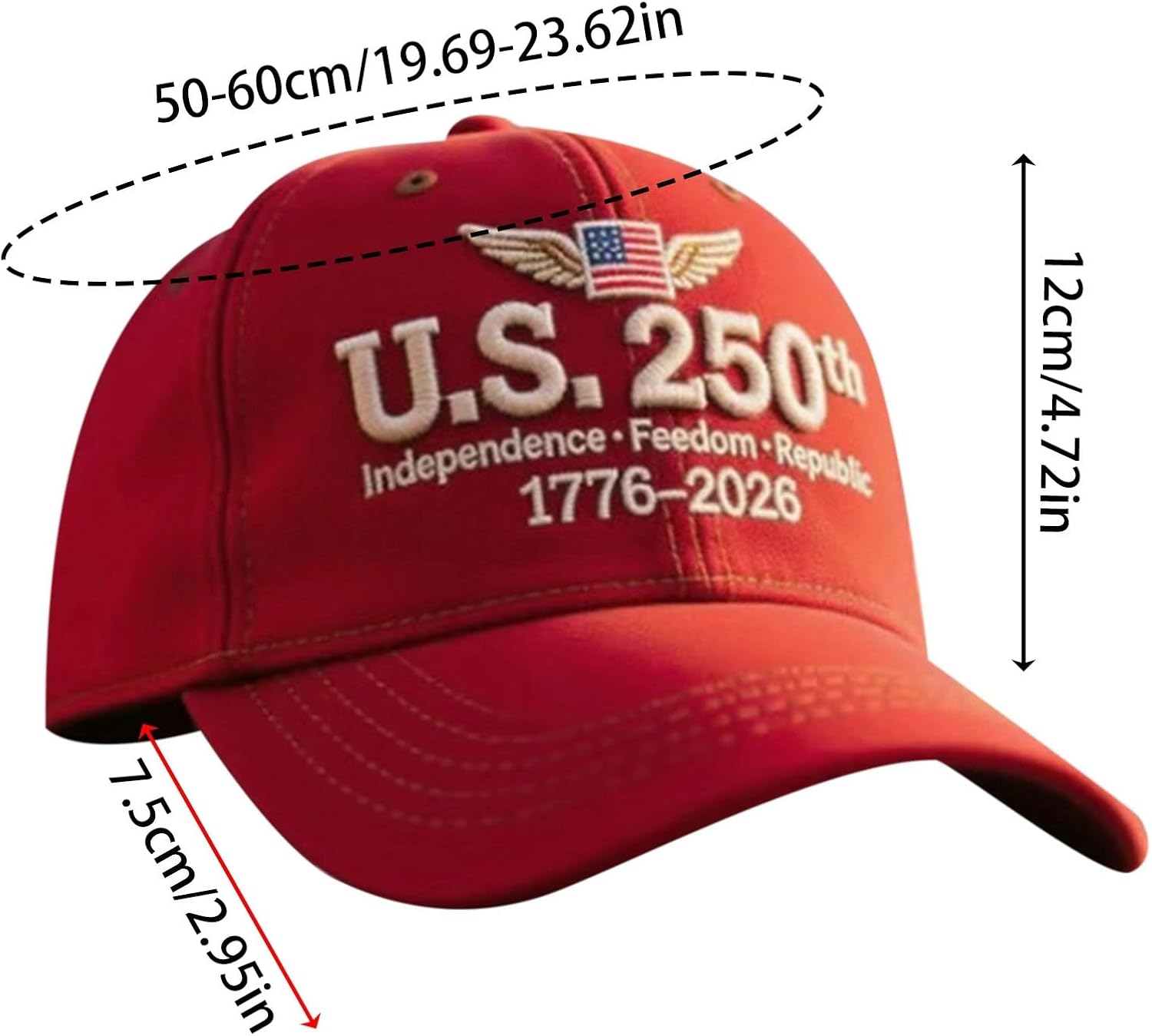 250th Anniversary USA Hat Patriotic 1776-2026 Commemorative Baseball Cap Vintage Adjustable Embroidered Hat Veterans Gifts - Image 4