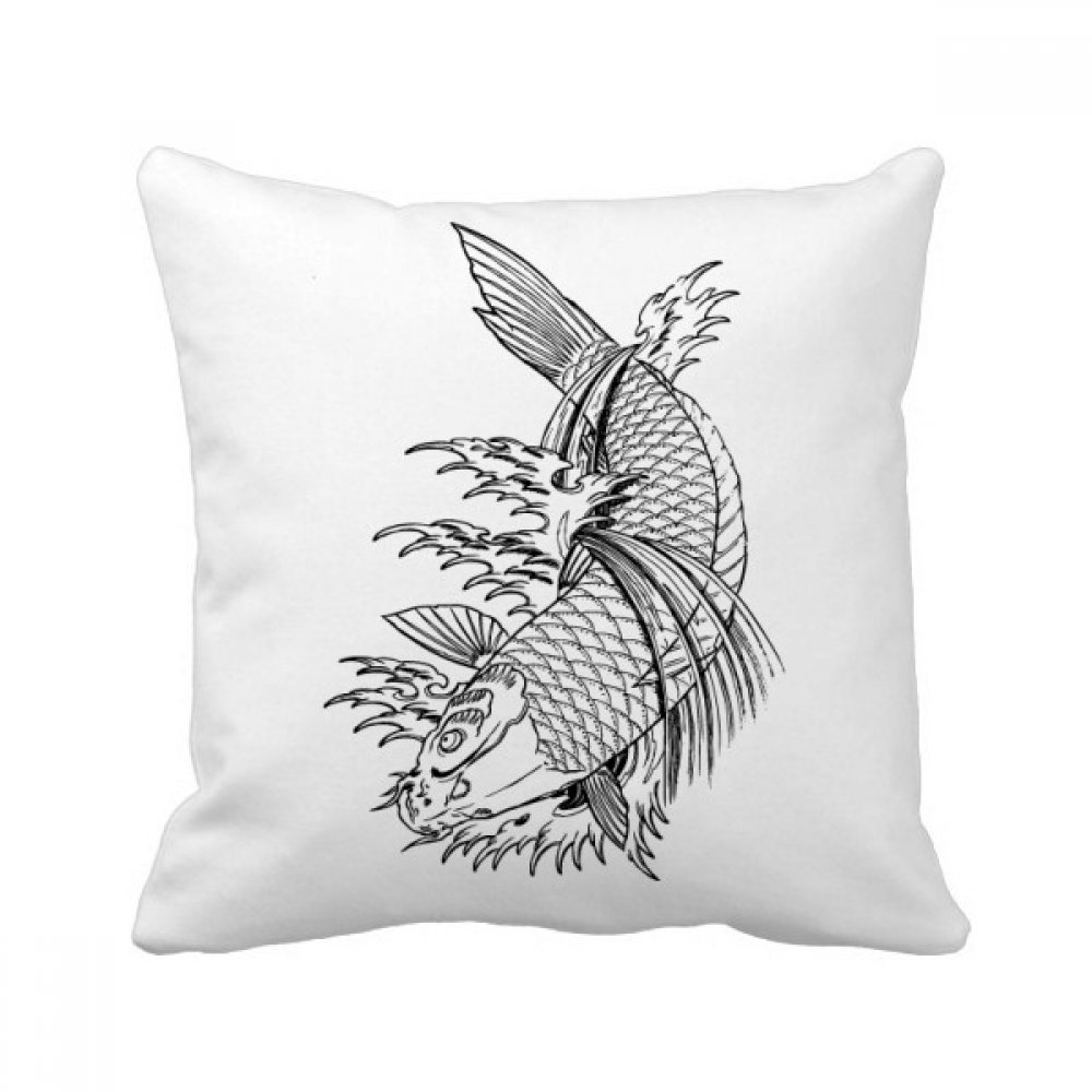 Coussin décoratif poisson rouge japonais pour embellir un canapé terne