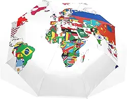 Guarda-chuva compacto dobrável bandeira nacional mapa do mundo sol e chuva guarda-chuva de viagem à prova de vento guarda-chuva leve