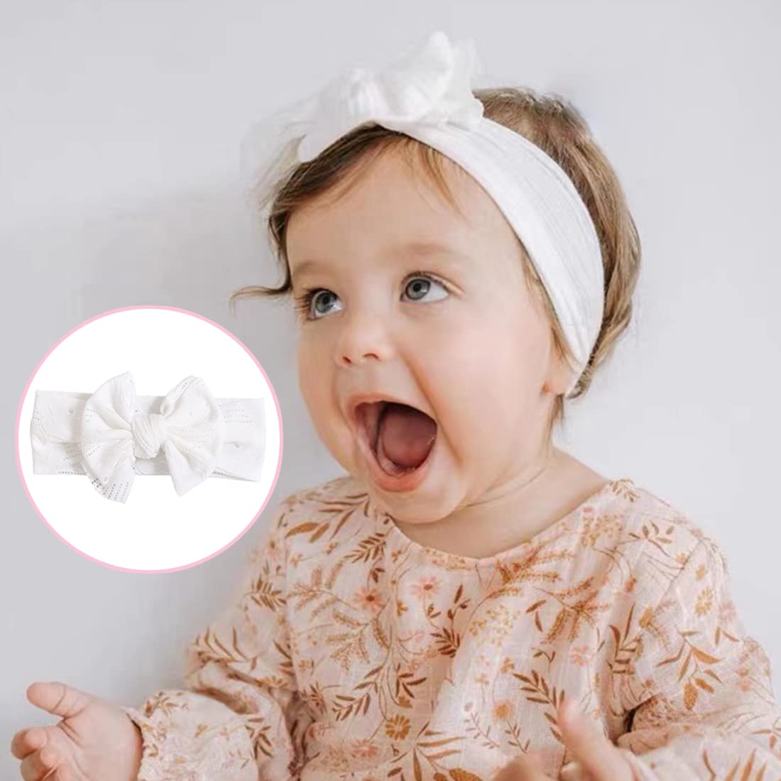 Fascia Capelli Neonata Morbida Con Fiocco - Elastica E Confortevole, Per Bambine E Neonati, Giallo - Foto 10