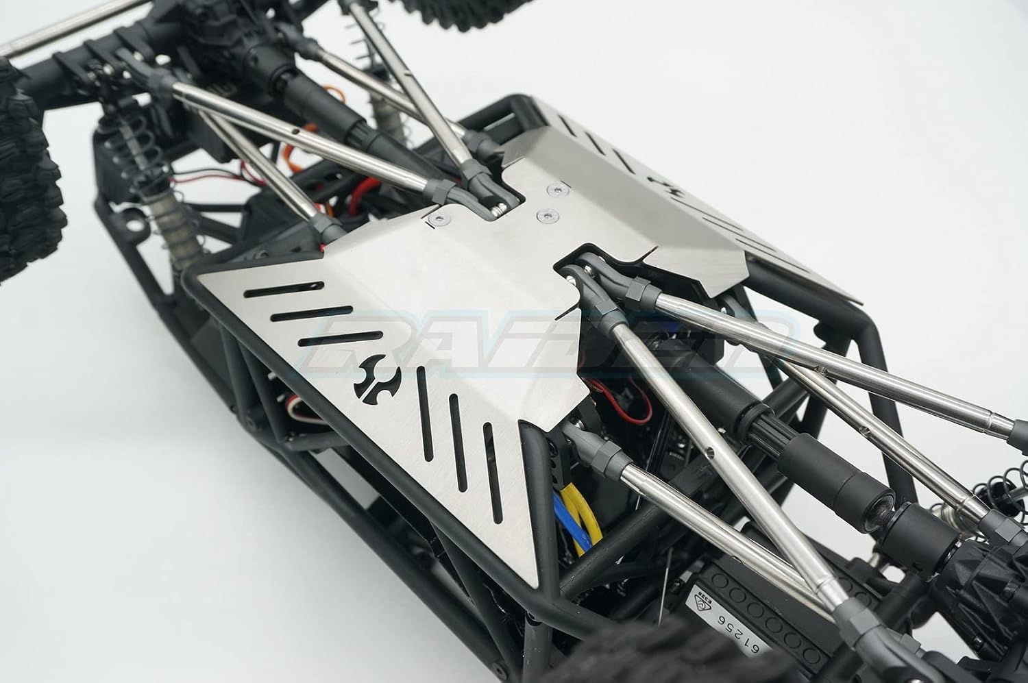 Stainless Steel Center Skid Plate Panel Gear Box Protector Guard for 1/10 Capra UTB 1.9 Unlimited Trail Buggy