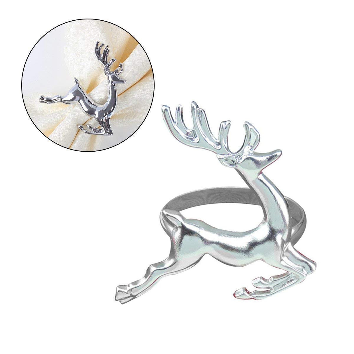 Tableware Cooking & Dining 4 Novelty Silver Reindeer Napkin Holder
