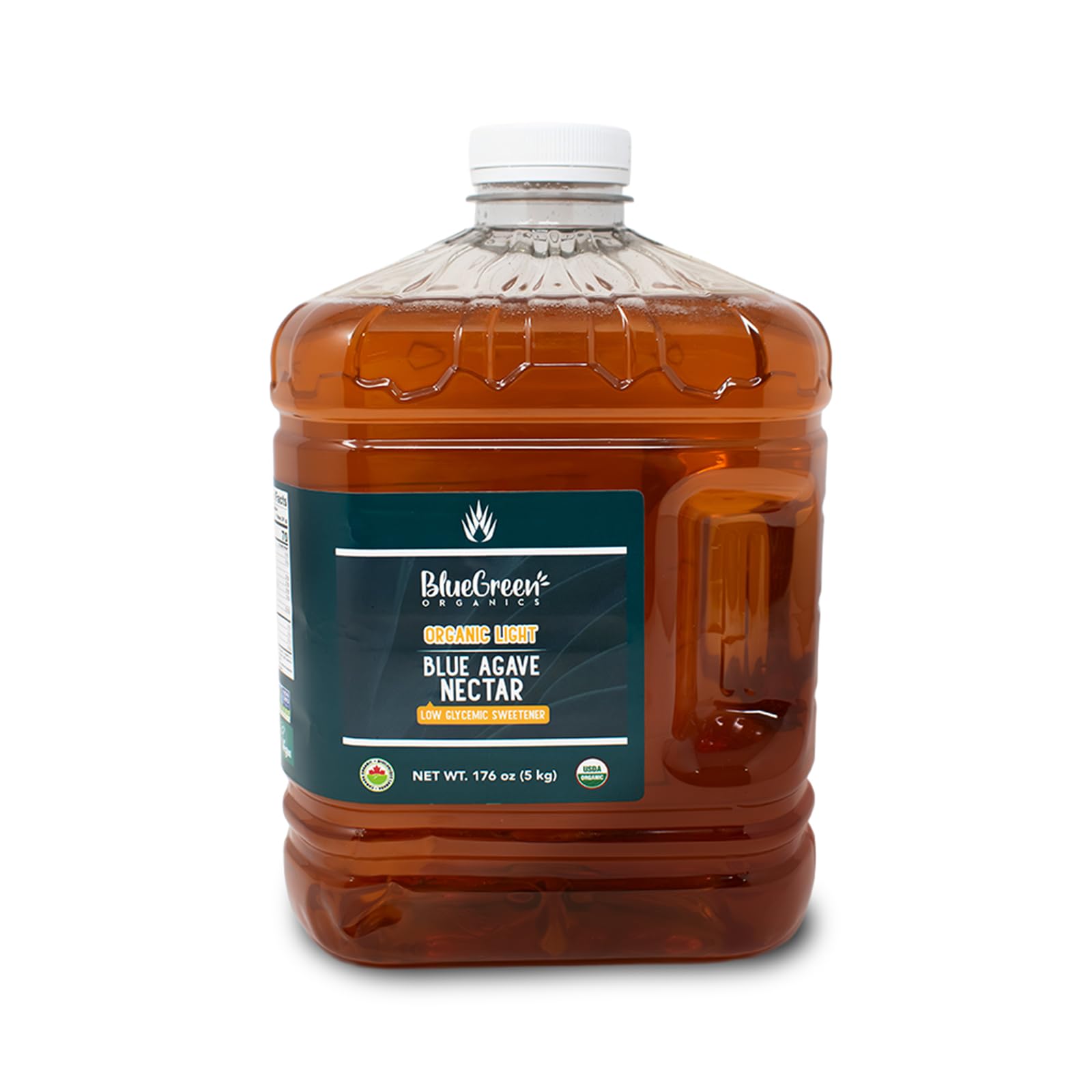 BLUE GREEN ORGANICS Light Organic Blue Agave (176 oz) – Mild Neutral Sweetener for Drinks & Cooking, Vegan, Non-GMO, Bulk Size