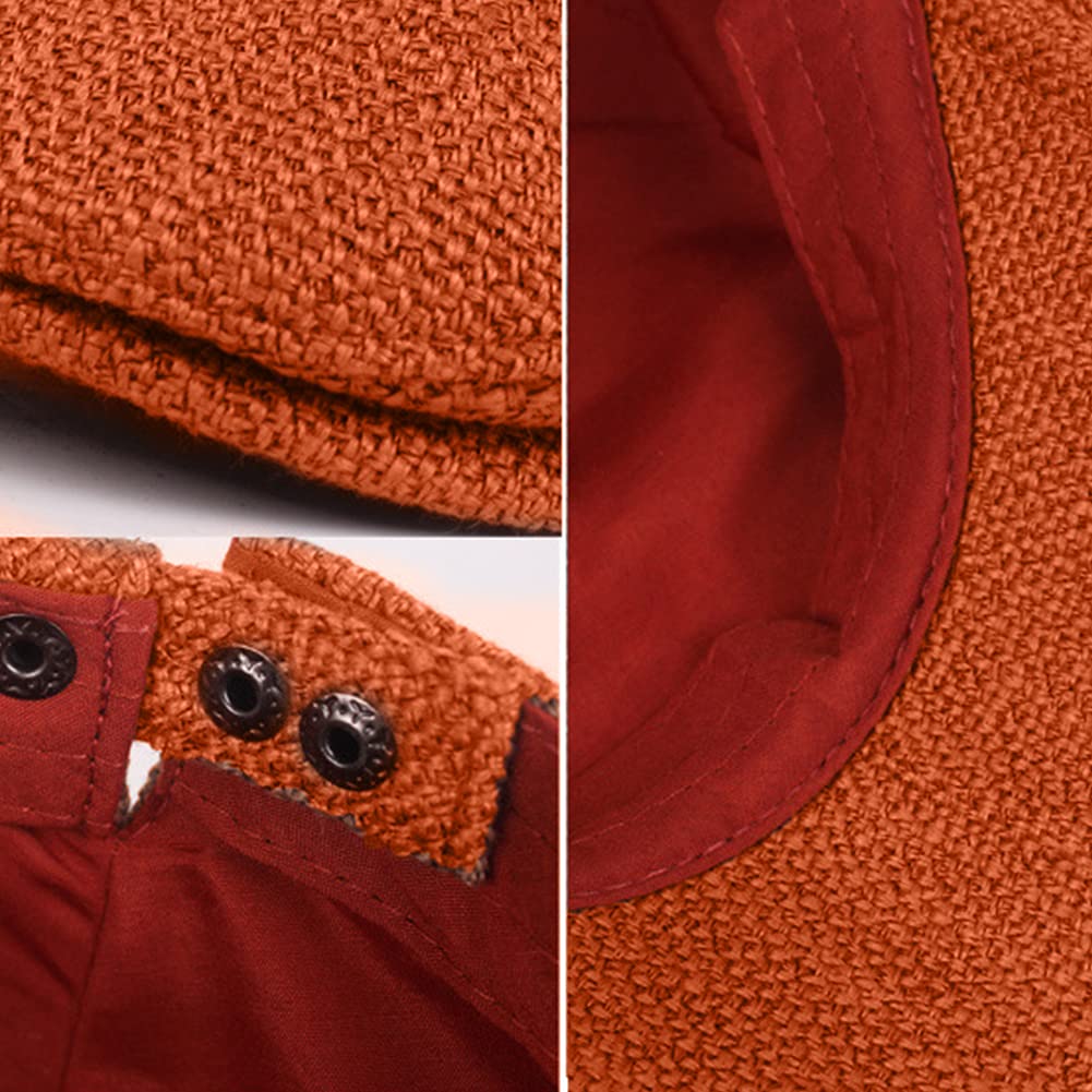 Gorra plana, sombrero de periódico, sombrero de lino vintage con pico, sombrero de periódico ajustable para viajes al aire libre, gorra de lino para hombre y mujer