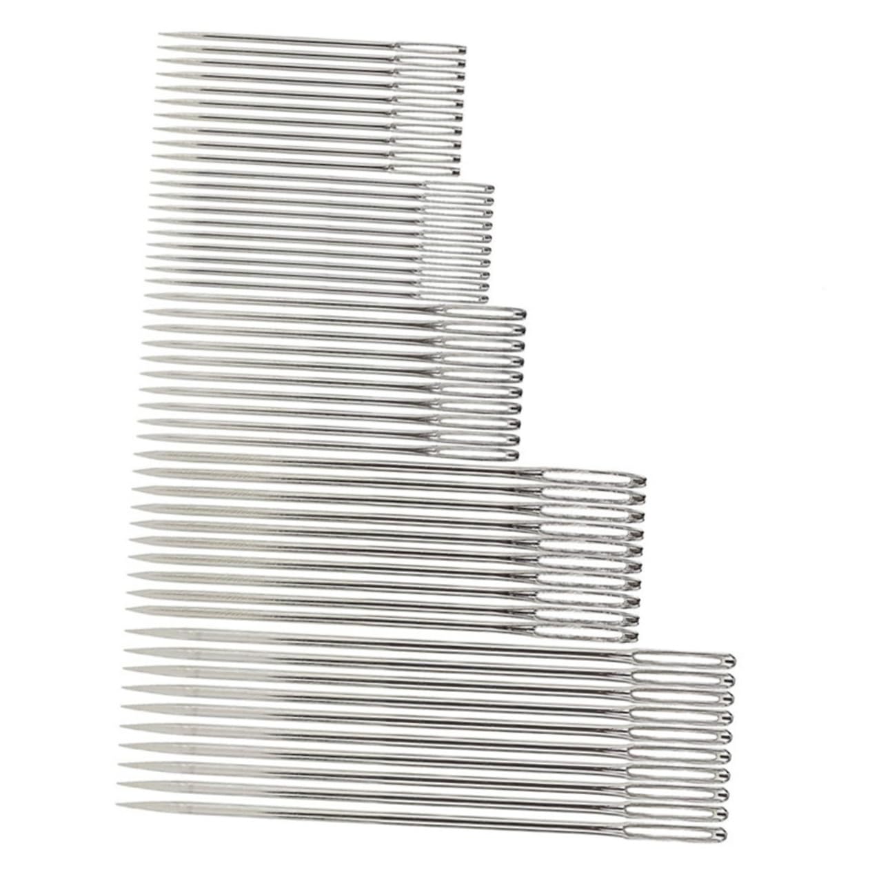 Veemoon Embroidery Accessories 5 Sets Hand Sewing Needles Large Eye Needles for Threading Thicker