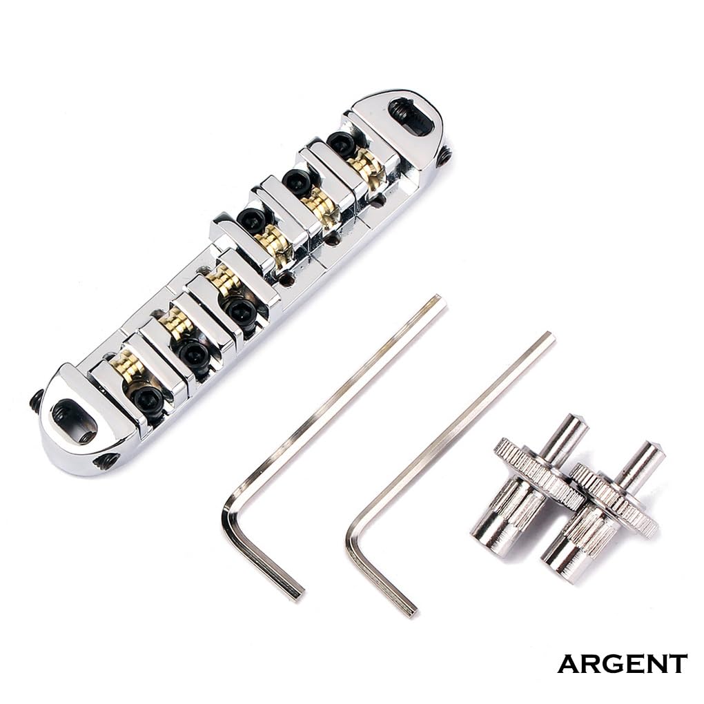 Set di 5 rulli per chitarra elettrica ponte regolabile strumento musicale sella manutenzione pezzi di ricambio kit professionisti principianti nero