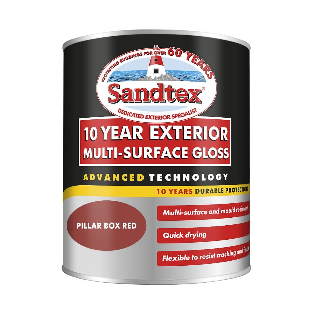 Sandtex 10 Year Exterior Multi Surface Gloss 750ml Pillar Box Red