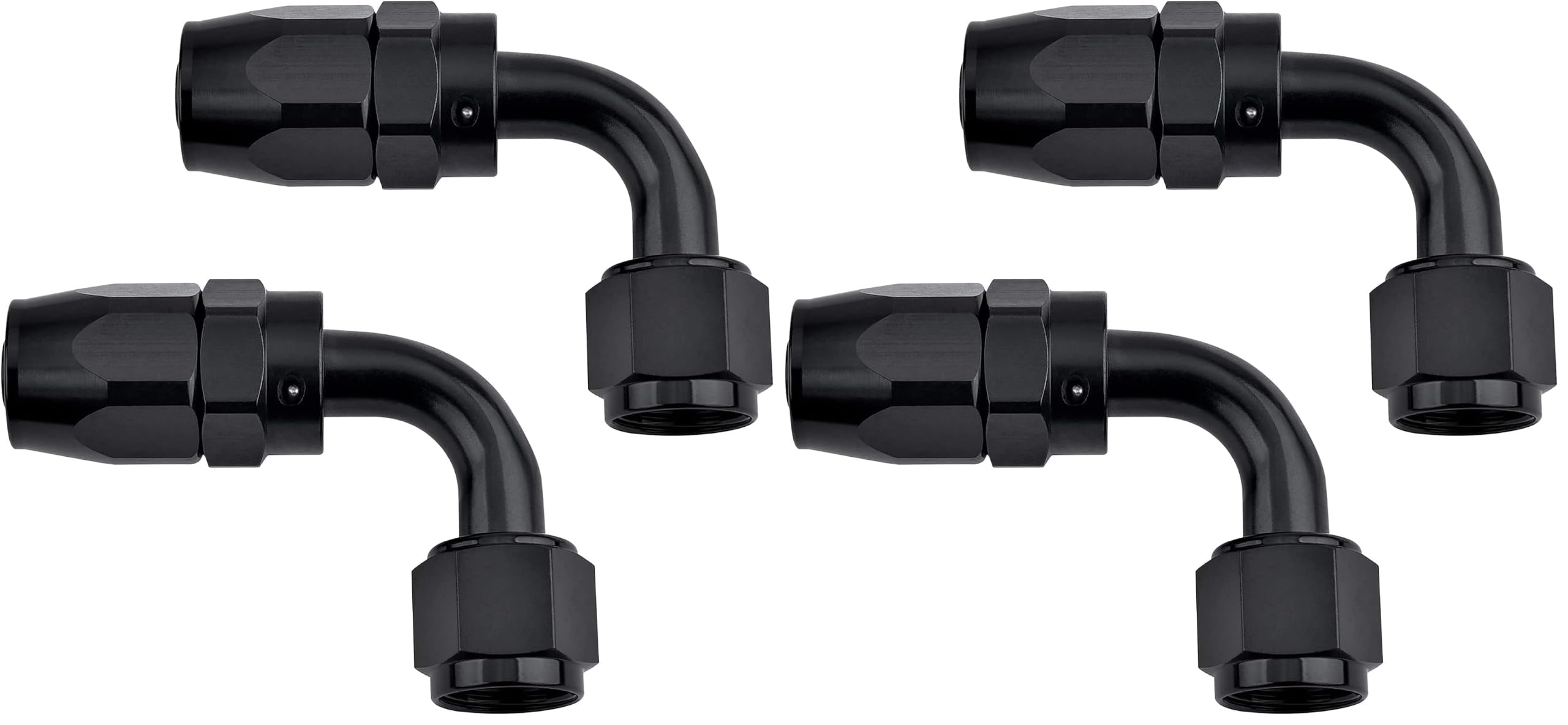 EVIL ENERGY 6AN Hose End Fitting 90 Degree Swivel for CPE Braided Hose Black 2PCS (Pack of 2)