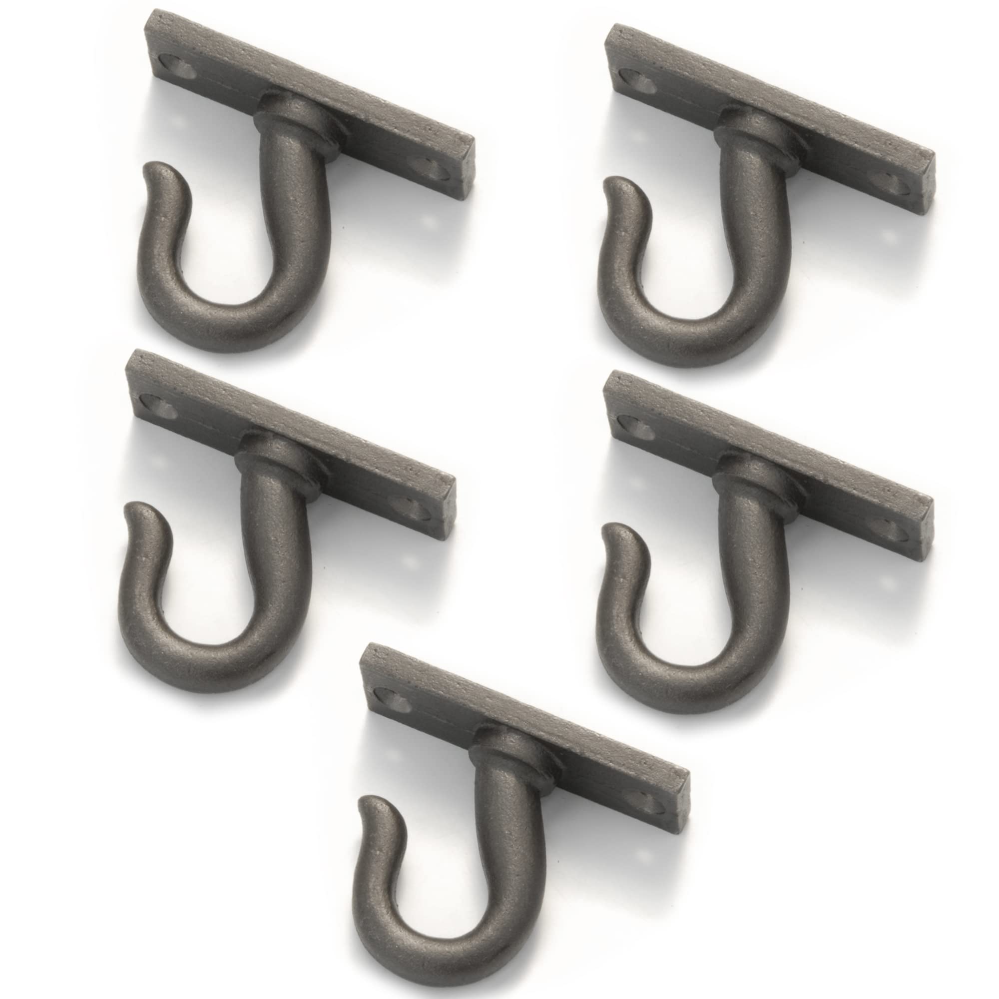 Underground Parts Satin Black Cast Iron Ceiling Hanging Hook Kitchen Utensil Cup Mug Holder Grey - Set Of 5