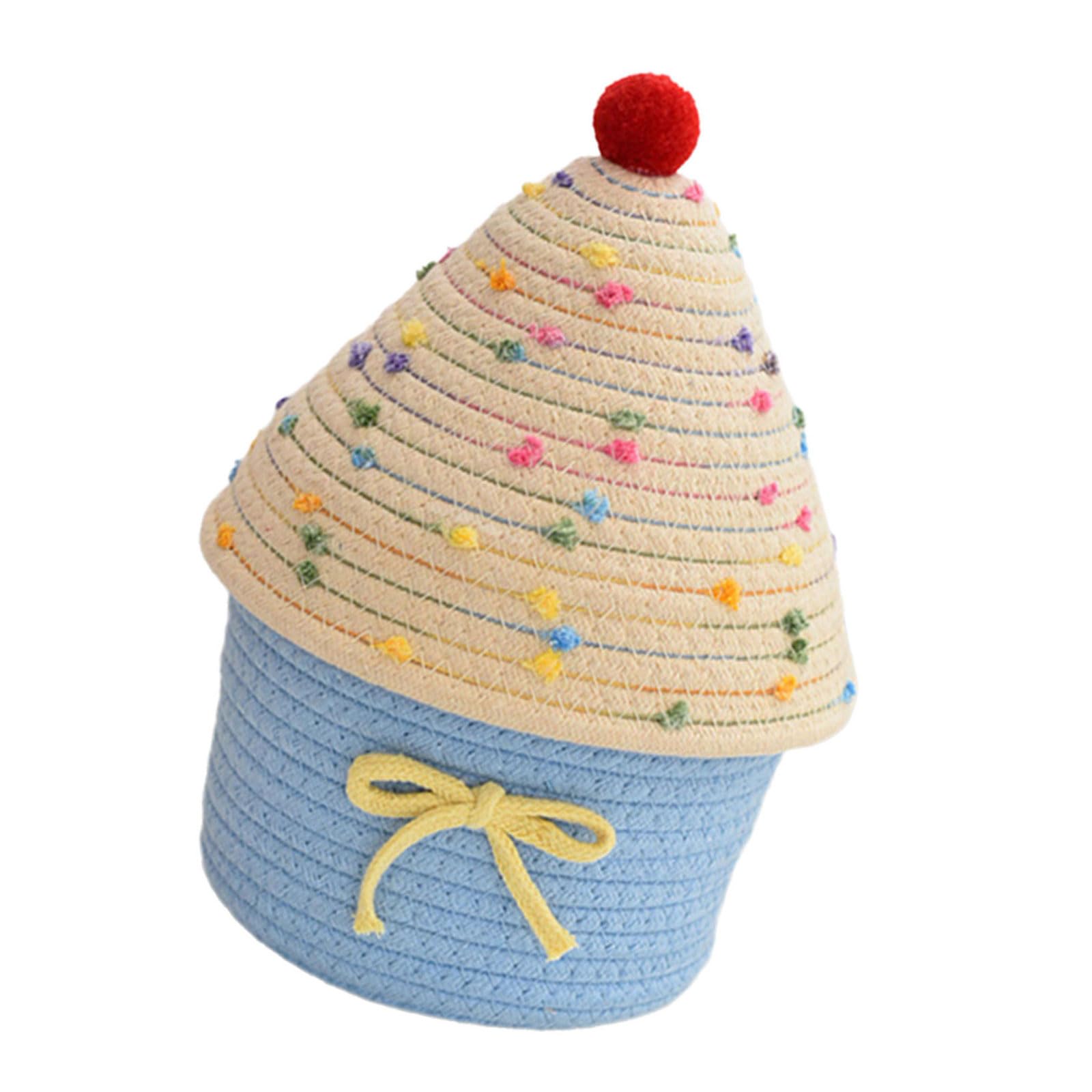 GTYLF Multipurpose House Shape Sturdy Cotton Storage Bin Accessory for Bedroom Clothes and Living Room Daily Use Items House Shape Basket
