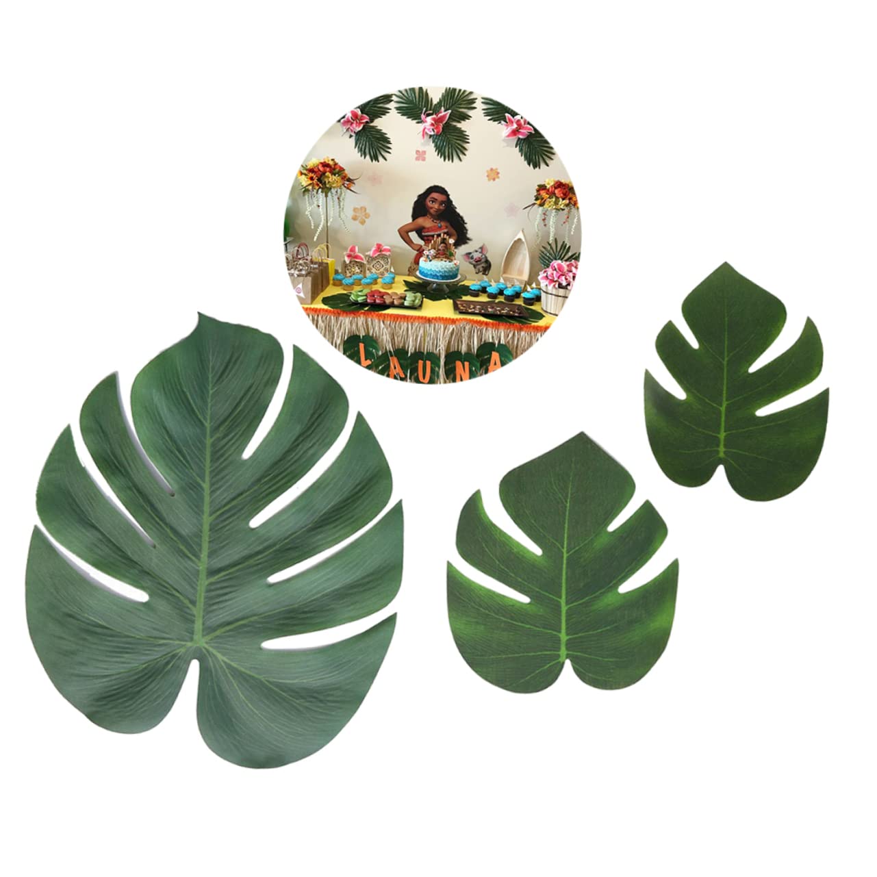 Amosfun 72pezzi Foglie Artificiali Monstera Foglie Verdi Imitazione Per Decorazioni Tropicali Casa Ufficio e Eventi