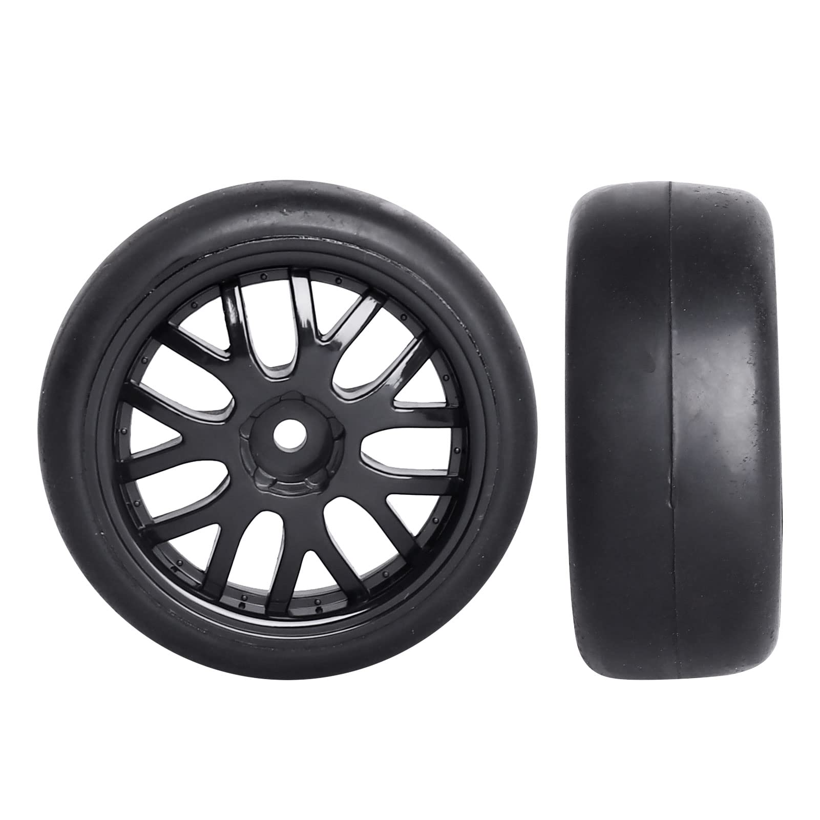 4 Pneus En Caoutchouc Avec Jantes 12mm - Pour Voitures RC 1/10 HPI, TT02, XV01 - Remplacement Haute Adhérence