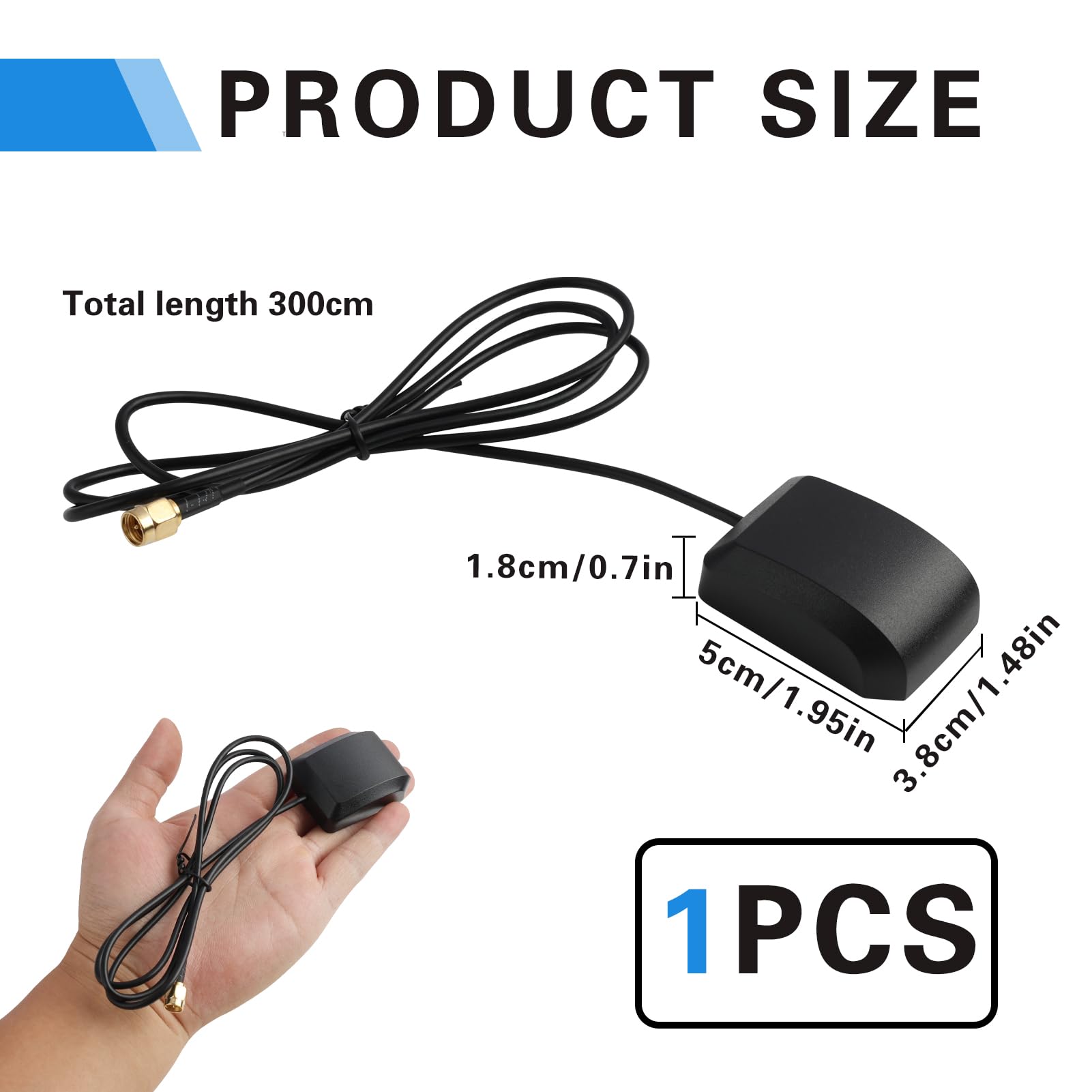 Antenna GPS attiva SMA 3 m RG174 impermeabile per auto GPS tracker 4G LTE