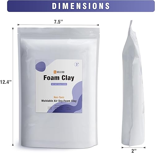 Miniatura 7 de SELEAD Arcilla de espuma blanca 52.91 oz  Moldeable secado al aire ultra ligero modelado Arcilla mágica para adultos, cosplay, bricolaje, escultura,