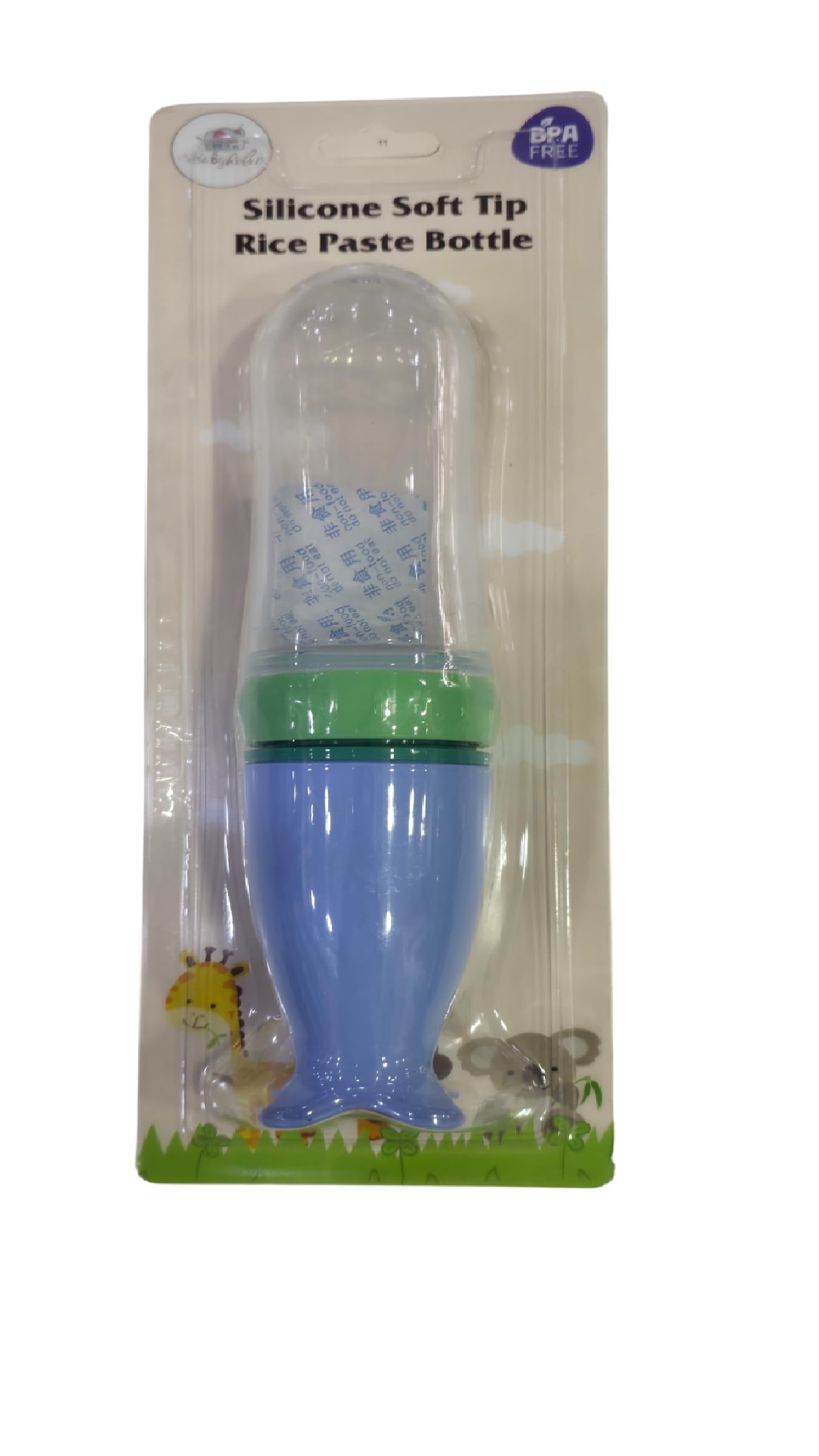 Silicone Soft Tip Rice Paste Feeding Bottle | BPA Free Baby Feeding Bottle | Silicone Spoon Feeder for Puree, Cereal and Semi Solid Food | Pack of 1 Blue-image-38
