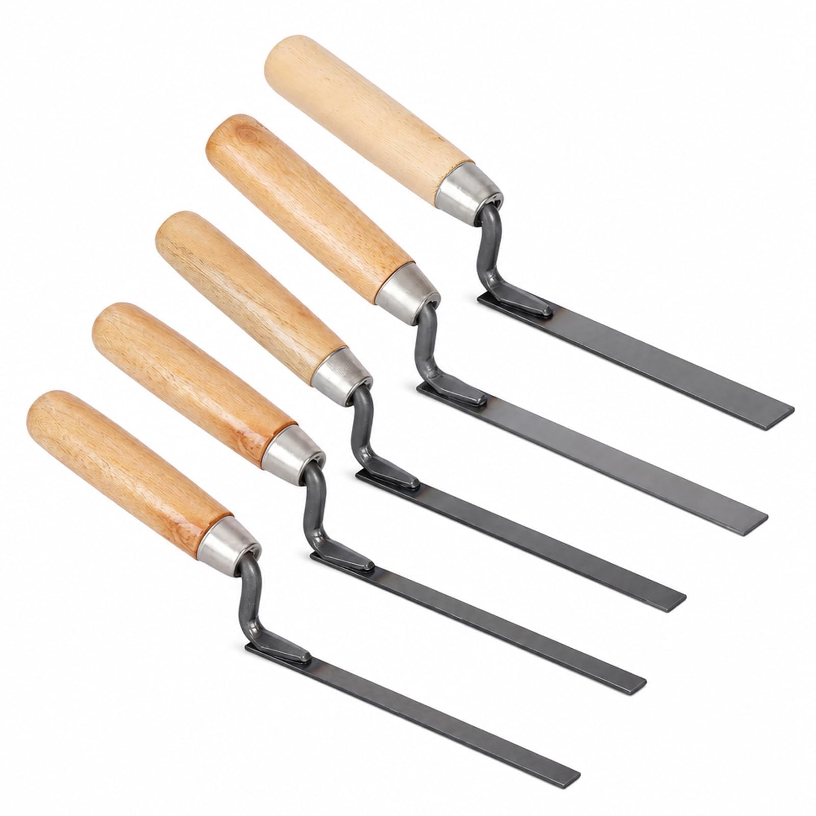 5 Pcs Pointing Tool Set, Professional Brick Trowel and Pointing Trowel for Brick Joint Repointing and Patio Gap Filling, Multiple Sizes from 6mm to 15mm for Masonry Maintenance and DIY Home Improvemen