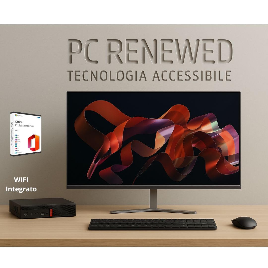 Lenovo PC Fisso Postazione Completa | Intel Core i7-8700T, 32GB RAM, SSD 1TB, Monitor 32"/27" Nuovo | Tastiera e Mouse Wireless | Wi-Fi, HDMI | Windows 11 Pro + Office 2021 PC ricondizonato (P + 32")