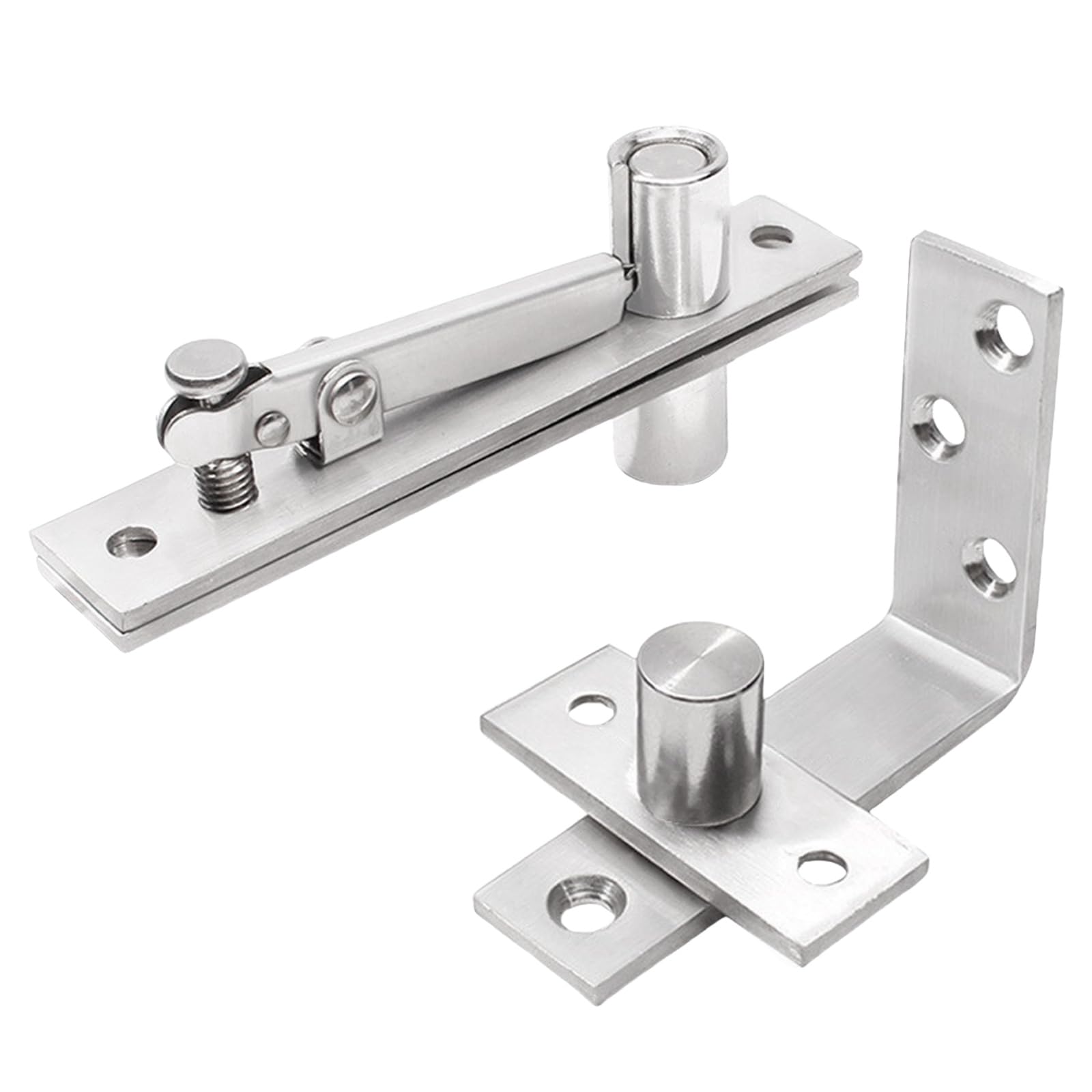 Nucelit C 2Pcs Door Pivots Hinges Heavy Duty Wood Door Hinges 360/90 Degree Shafts Stainless Steel Pivots Hinge Heavy Duty Hinge