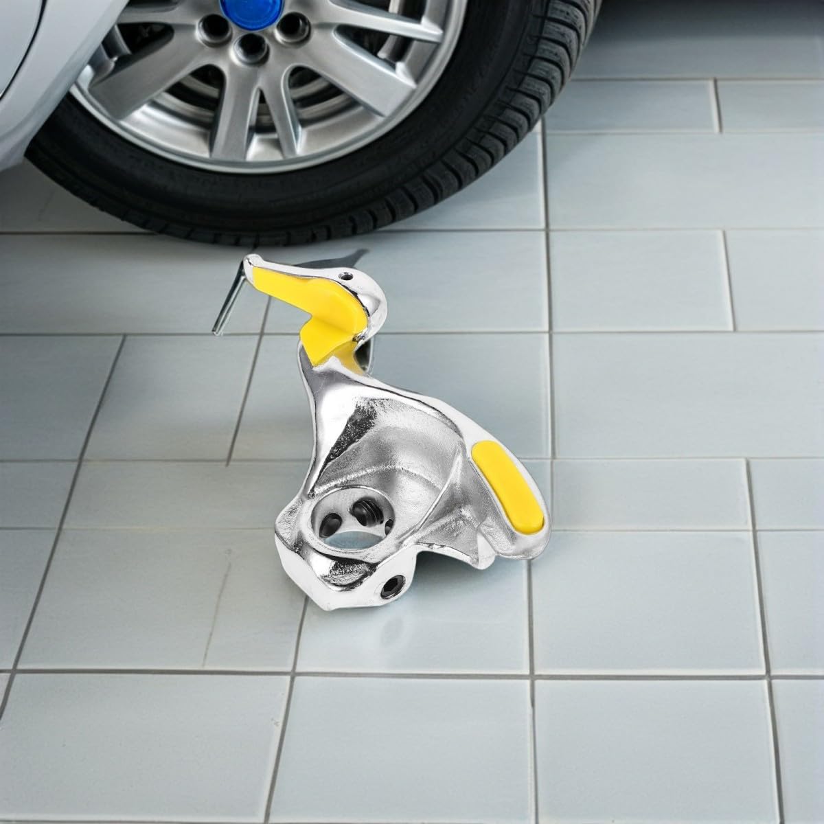 NUOBESTY Strumento Smontaggio Pneumatici con Inserti Protettivi in Nylon Testa Becco d Anatra per Cambio Gomme Auto e Moto Morsetto Cerchioni con Protezioni