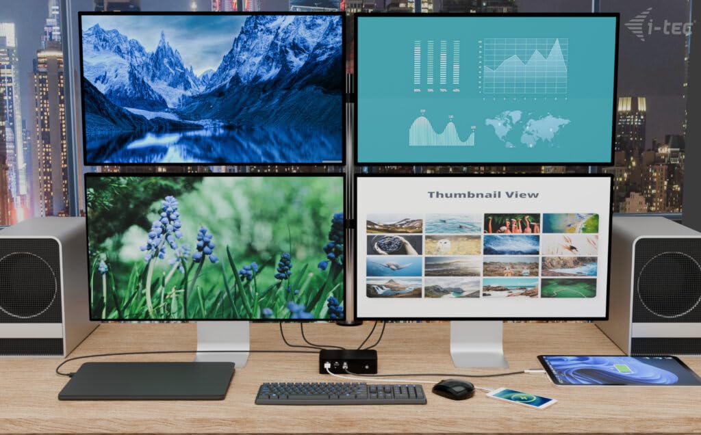 i-tec I-TEC Thunderbolt 5 Quattro Display Dock DS 2xTB5 2xHDMI 1x2.5GLAN 1xAudio/Mic 1xUSB-C Gen2 4xUSB-A Gen2 SD+TF Carte mère PD 140W KL TB5QUATTRODOCKPD