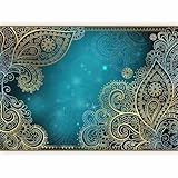 murando - Vlies Fototapete 400x280cm Foto Tapete Schlafzimmer Wohnzimmer Vliestapete XXL Motivtapeten Bildtapete 3d Effekt Wand Dekoration - Orient Ornament bokeh grau blau türkis f-A-0146-a-b