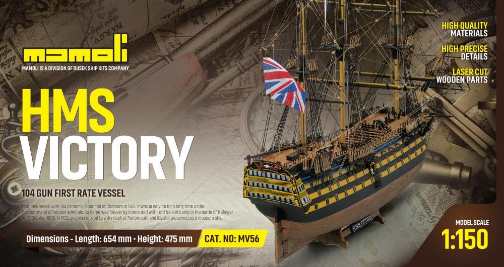 Mamoli HMS Victory -kit di montaggio in legno e metallo-codice MV56-Scala 1:150-assemblaggio necessario