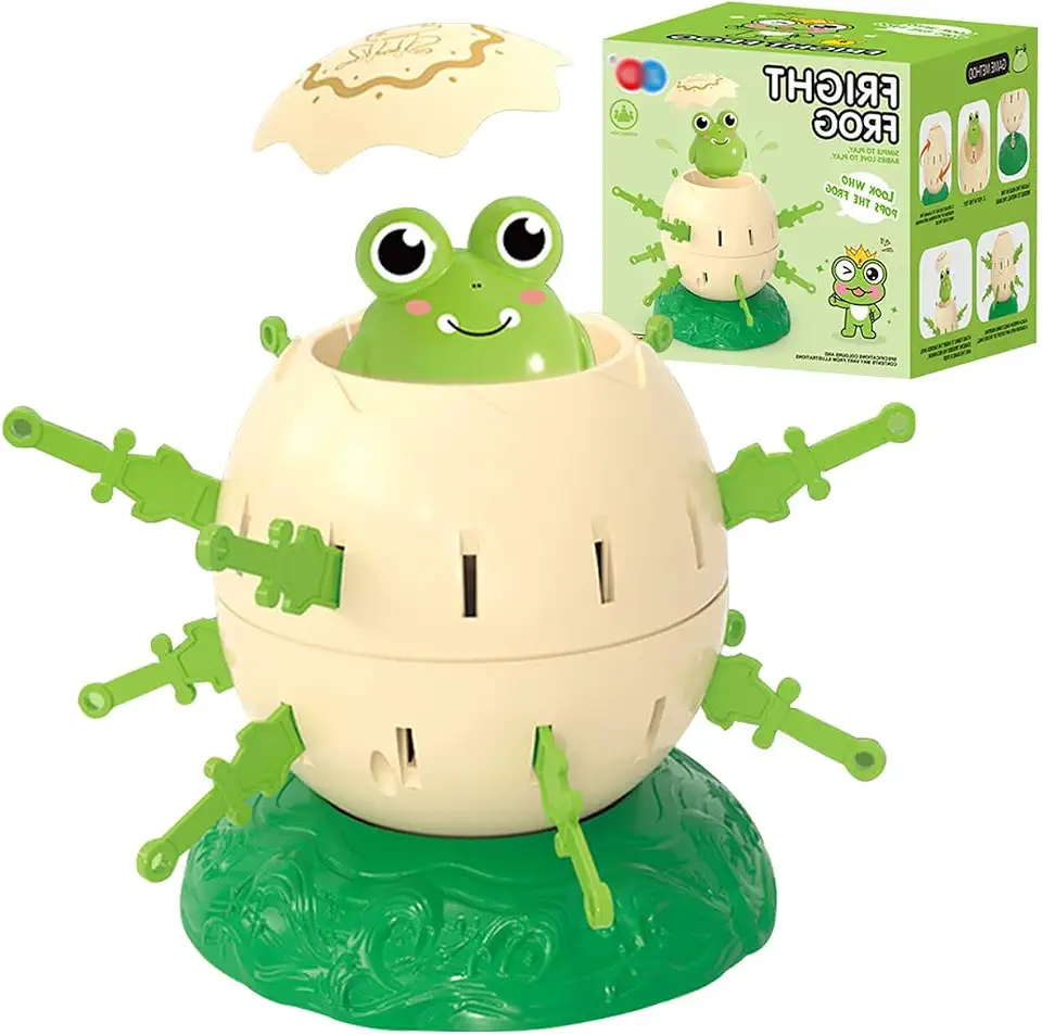 Pop Up Board Game Toy, Green Mini Pop-Up Game Toy, Interactive Parent-Child Game for Kids, pop up game for Party Activity Competition for Family or Friends, Very Tiny & Mini Size(Frog)