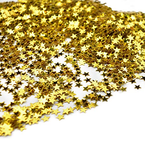 MIVAIUN 50g Confettis Feuille Métallique Étoiles Paillettes, Mini Paillettes Étoiles, Paillettes Étoiles de Table Dorées, Confetti Étoile Paillette Feuille, pour Mariage Anniversaire Fête Noël Cover