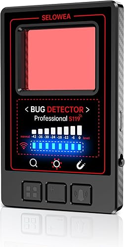 SELOWEA Detectores de cámara oculta, anti espía, rastreador GPS para automóvil, buscador de señal RF portátil, barrendero de insectos, detector de