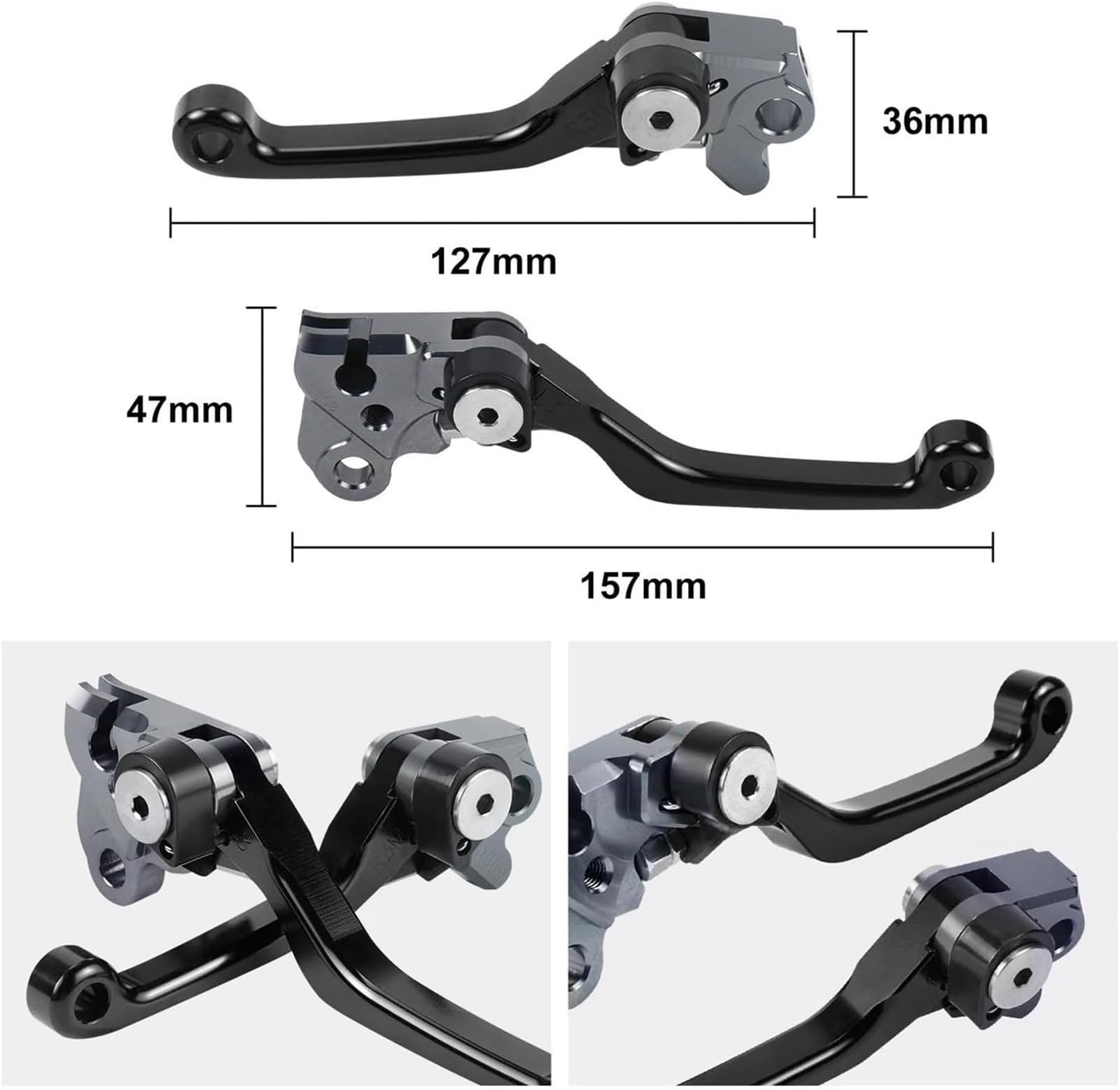 Motorrad-Kupplungshebel Motorrad Bremse Kupplung Hebel Für CRF150F Für CRF230F CRF 150F 230F 2003-2009 2012-2016(Schwarz)
