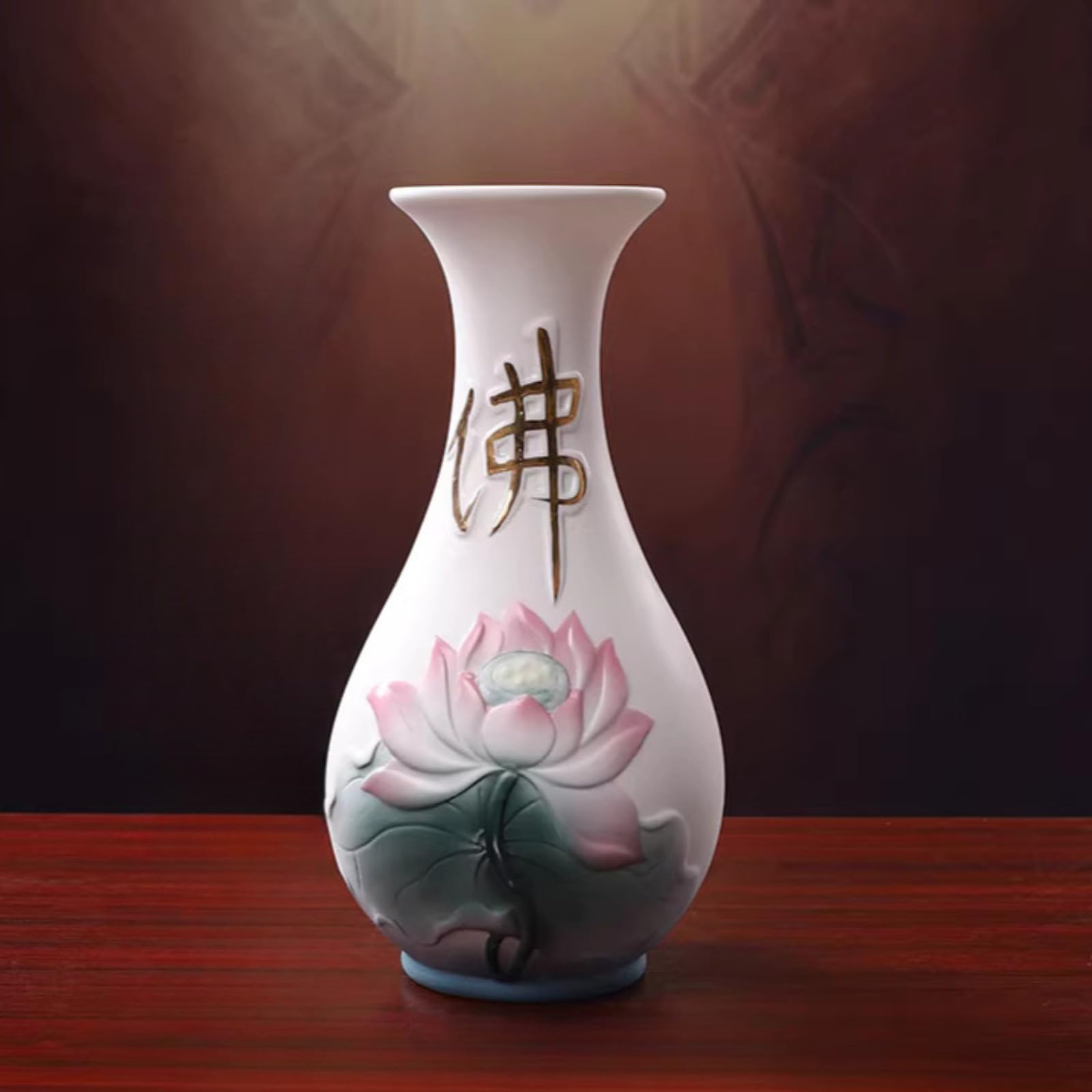 Vase Bouddha en céramique blanche de 20,5 cm pour autel