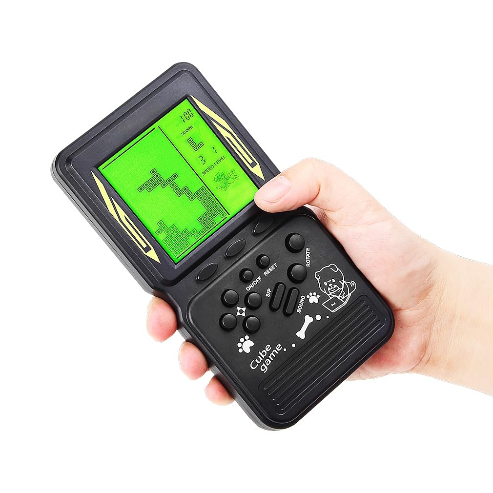 CZT New Retro Block game console green backlight large screen more convenient for playing games classic nostalgia puzzle built-in 999 in 1 brick game children's gift (Black) - Image 4