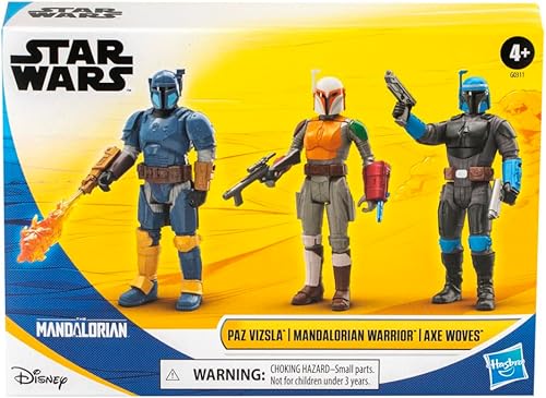 STAR WARS Epic Hero Series Unite The Clans Pack, Paz Vizsla, Mandalorian Warrior, Axe Woves - Figuras de acción de 4 pulgadas, juguetes para niños y