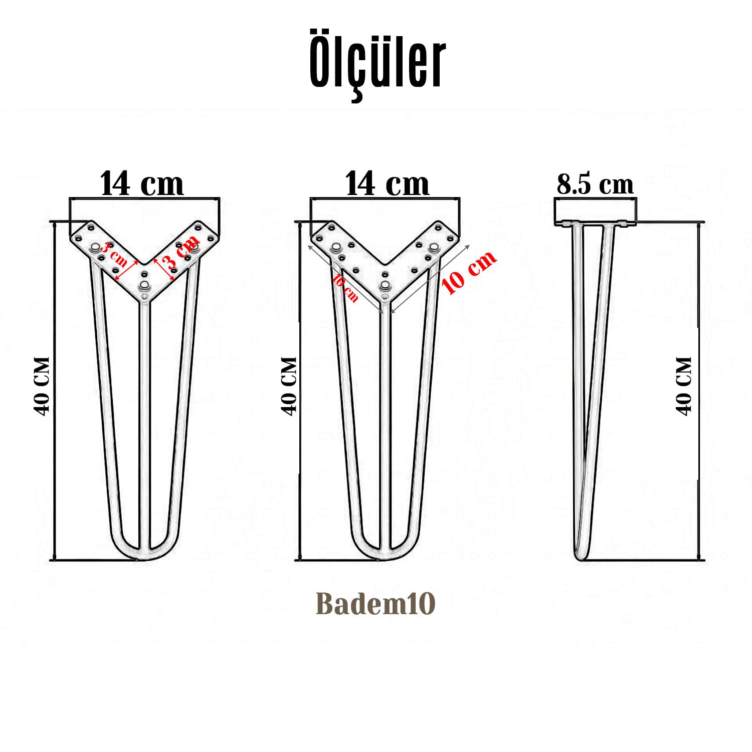 Martı 41 cm Krom 4’lü Gümüş Metal Sehpa ve Masa Ayağı Seti Mobilya Destek Yükseltici Ayak Takımı